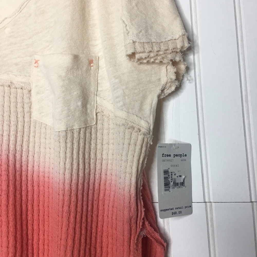 Free People Pink and Cream Ombré Sun Dial Tee - Picture 5 of 7